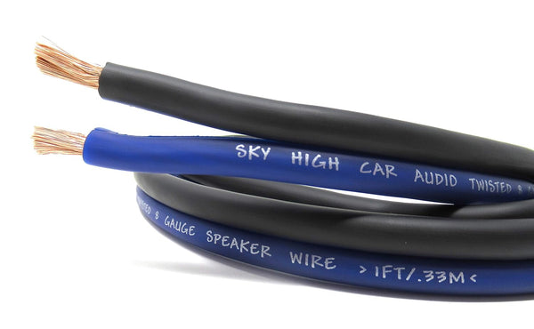 Sky High Car Audio 25' feet True 8 Gauge AWG CCA Speaker Wire Car Home Audio