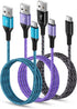 USB C Charger Cable Fast Charging 3 Pack 6ft for iPhone 15 Pro Max/15 Plus/15 Pro/15, 3.1A Braided Car Cord USB A to