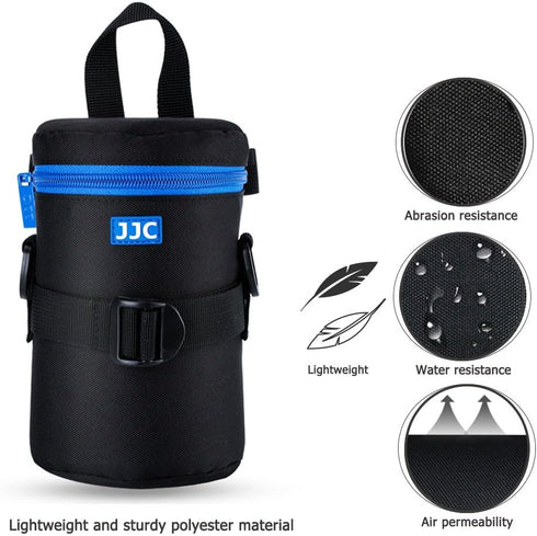 JJC Deluxe Lens Case Pouch Bag for Canon EF 24-70mm f4L/75-300mm f4-5.6/100-300mm f4.5-5.6, Nikon AF 70-300mm f4-5.6G/AF-S 55-300mm f4.5-5.6, Tamron 28-75mm f2.8 & More Lens below 3.1" x 6.1"(D x L)