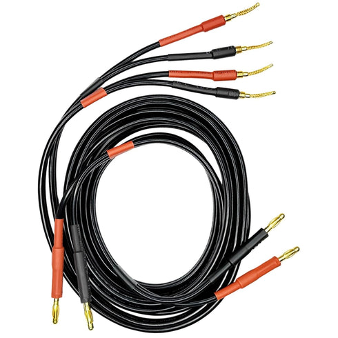 CESS-277-6f Spring Clips Braided-Type Pin Banana Plug to Standard-Type 4mm Banana Plug Speaker Cable, 12 Gauge, 680