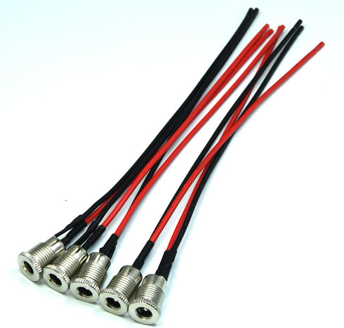 FILSHU 5.5 x 2.1 MM DC Power Jack Socket - Threaded Female Mount Connector Adapter with 15CM 18AWG Cable