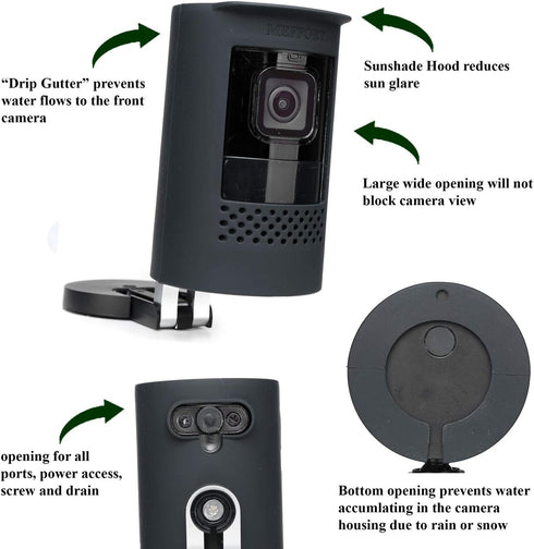 Silicone Skin Case Cover for Ring Stick Up Camera Battery (2nd Generation) - Black (1 Pack)