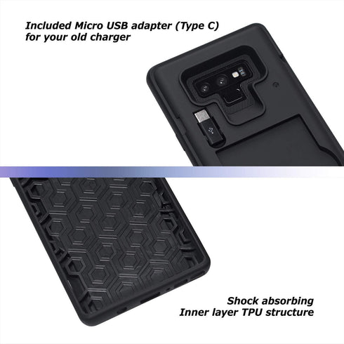 TORU CX PRO Case for Galaxy Note 9, Slim Protective Cover with Card Holder, Hidden Wallet Flip Slot, Kickstand, Mirror,