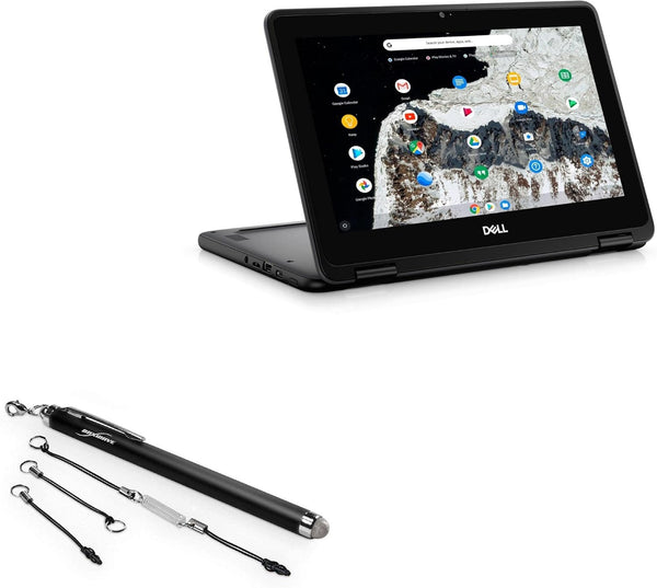 BoxWave Stylus Pen Compatible with Dell Chromebook 11 2-in-1 3100 (P30T), EverTouch Capacitive Stylus, Fiber Tip (Jet