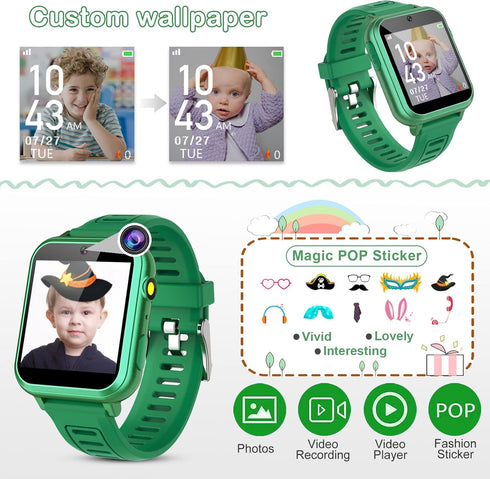 Smart Watch for Kids with 24 Puzzle Games, Camera, Video Recorder, Music, Alarm, Calendar, Pedometer, Gift