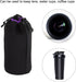 PATIKIL Camera Lens Bag, 3.5" IDx9.8 H Drawstring Lens Pouch with Thick Neoprene, Lens Case for DSLR, Black, Purple