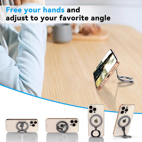 ALAFLY 17/16/15/14/13 Magnetic Ring Holder for MagSafe Dual-Sided, Removable Phone Finger Grip Holder Adjustable