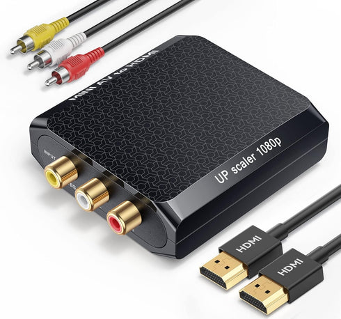 WENTER RCA to HDMI Converter, 1080P AV to HDMI Mini Composite CVBS Audio Video Adapter for VCR, Xbox, PS3, TV, PC