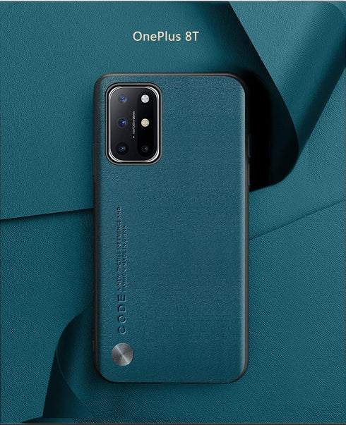 for OnePlus 8T 5G Case, Soft TPU Artificial Leather case,Extremely Light Ultra-Light Camera Protection Leather Cover Case for OnePlus 8T 5G (Teal)