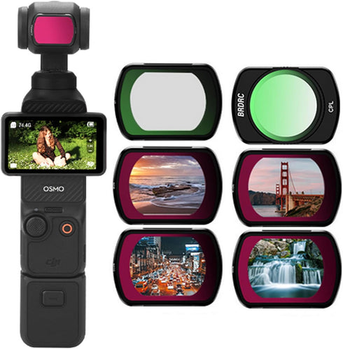 Lens Filters Compatible with DJI Osmo Pocket 3, ND Filters Set Optical Glass Aviation Aluminum Frame Kit