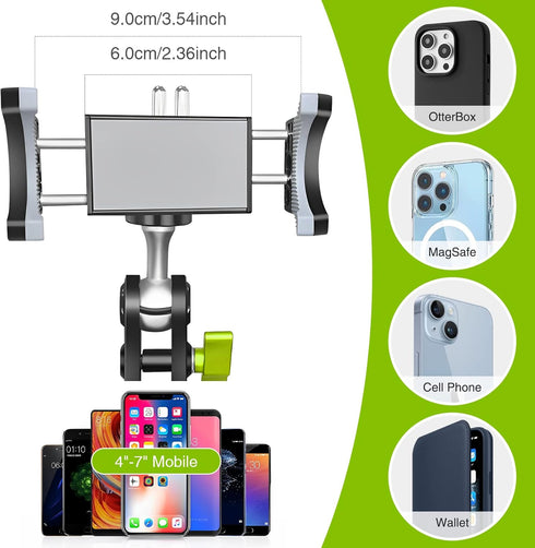 Suction Cup Holder Phone Mount Car, 360° Rotating Universal Ball Head Arm for Video Recording Vlog