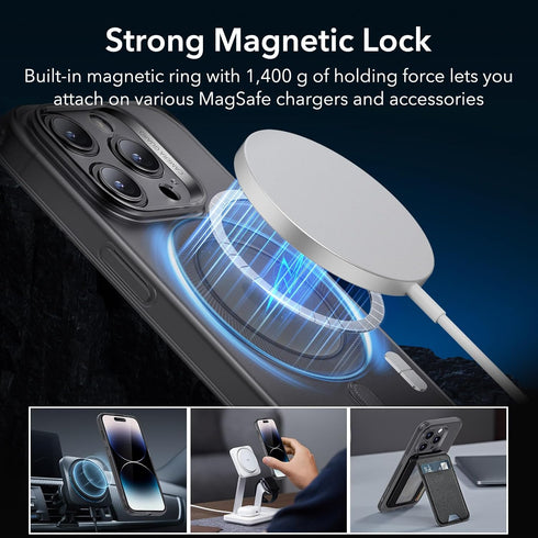 ESR iPhone 14 Pro Case, Frosted Black Military-Grade Protection, Compatible with MagSafe, Resists Scratches