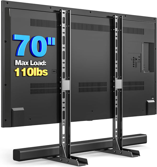 Rfiver Universal TV Stand for 20-70 inch Flat Curved TVs, Height Adjustable Table