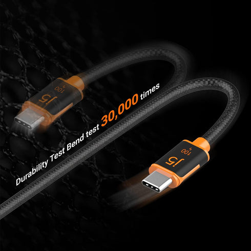 j5create USB C to USB C 100W Fast Charging Cable 5.9ft / 1.8m, Double Braided, Built-In E-Marker Chip for Samsung