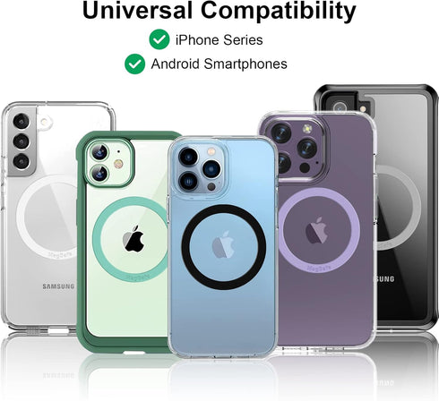 Universal MagSafe Ring, 5 PCS Magnetic Adapter Ring for iPhone 15/14/13/12 Pro Max, Galaxy S23/S22