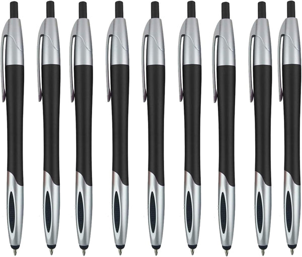 Stylus with Ball Point Pen for iPad Mini, iPad 2/3, New iPad, iPhone 5 4S 4 3GS, Samsung Galaxy S IV/S4, Black (12 Pack)