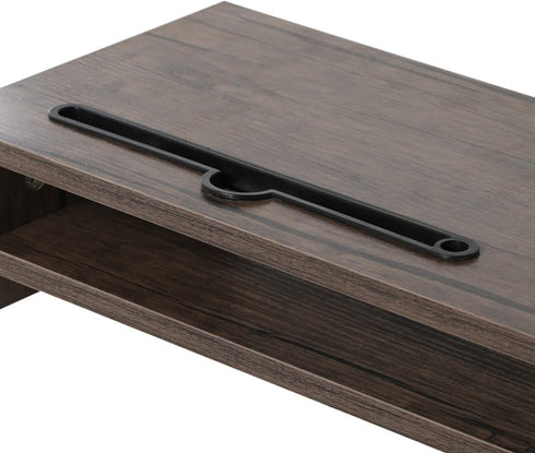 Management,2 VECELO Wood Computer Monitor Stand Riser,TV/Laptop/Printer/PC Desk Shelf with Cellphone Holder and Cable