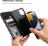 Bocasal Detachable Wallet Case for iPhone 13 Pro Max - RFID Blocking Card Slots, Premium PU Leather, Shockproof (Black)