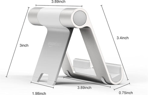 Amazon Basics Multi-Angle Portable Foldable Stand for Tablets, E-readers and Phones, Non-Slip Desktop Holder for iPads