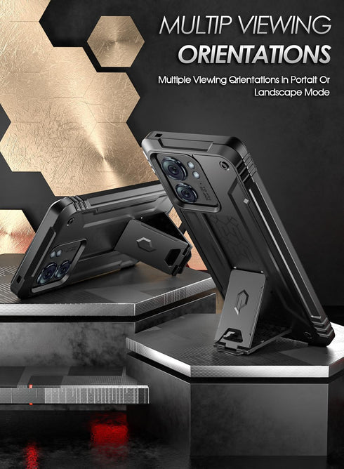 Poetic Revolution Case for Motorola Moto Edge 6.6" 2023, Full-Body Shockproof, Kickstand, 20FT Mil-Grade Drop Tested,