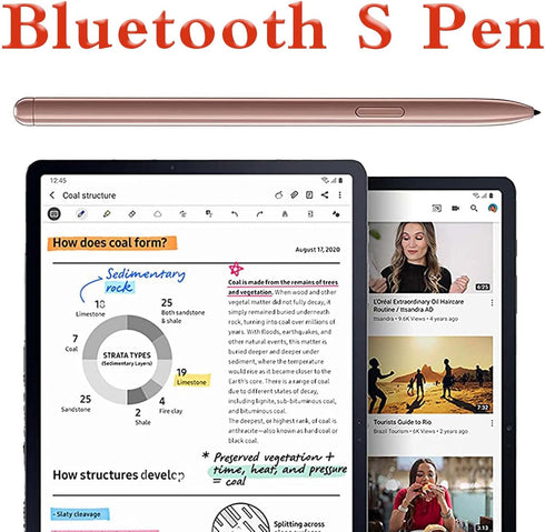 Samsung Galaxy Tab S7 S Pen Replacement with Bluetooth, Stylus Pen + Tips/Nibs (Gold)