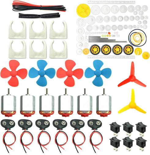 6 Set DC Motors Kit, Mini Electric Hobby Motor 3V -12V 25000