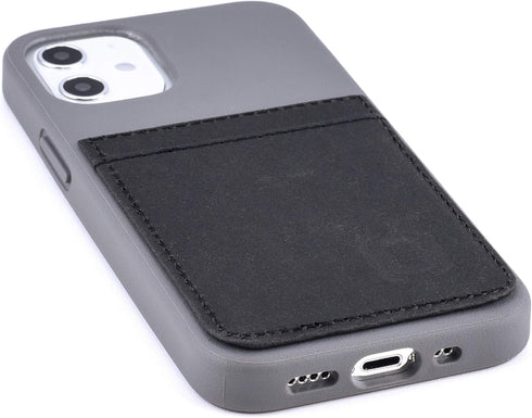 Dockem BIO Wallet Case for iPhone 12 Mini, Magnetic Mounting & 1 Credit Card Holder Slot (5.4" M2B, Grey and Black)