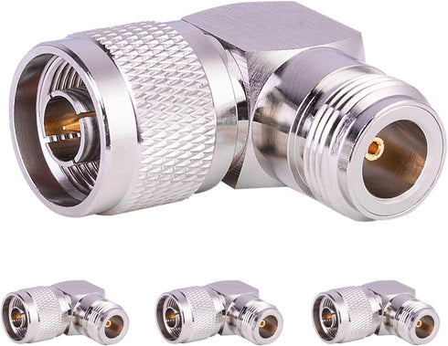 XRDS -RF 4PACK N Type Right Angle Connector N Male to N Female Adapter for Ham Radio Antenna