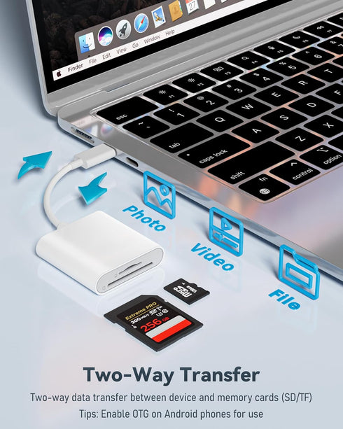 YOFEEPOP 17/16/15, (2 USB-C SD Card Reader, Dual Slot for SD and MicroSD, Type C Adapter Compatible with iPhone iPad