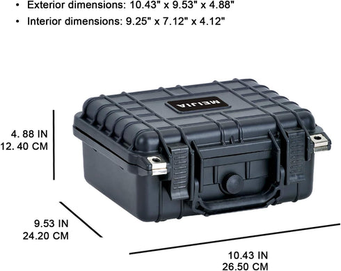 MEIJIA Portable All Weather IP67 Waterproof Protective Case, Hard Camera Case with Customizable Foam, Fit for Drones,