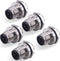 M12 4 Pin Male Aviation Panel Mount Connector, Lonlonty 12mm Waterproof Chassis Panel Back Mount Socket (5PCS)