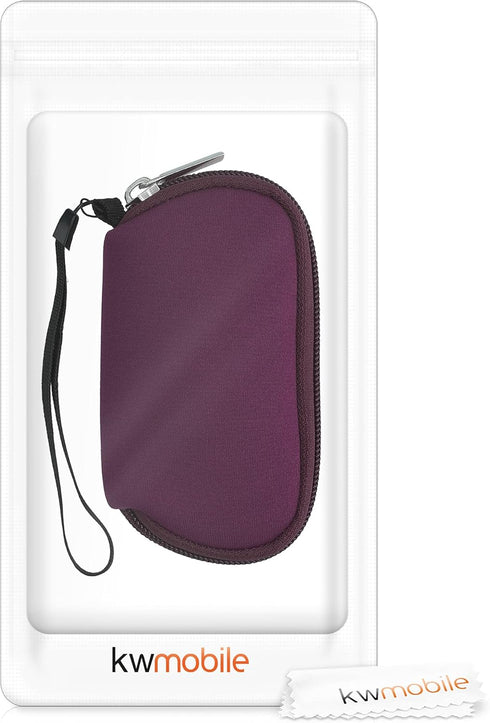 kwmobile Neoprene Case for Apple Magic Mouse 1/2, Soft Pouch Carry Bag, Berry