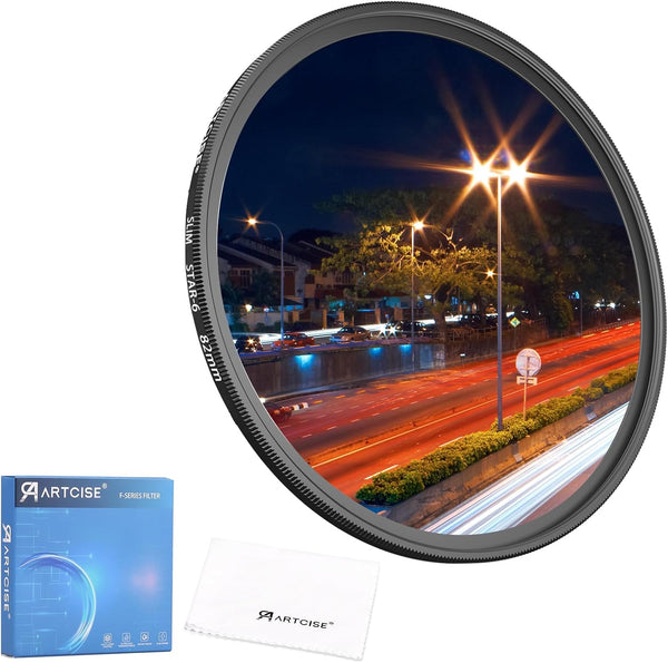 ARTCISE 77mm Star Filter 6 Point Cross Screen Lens Filter for DSLR Camera,