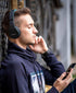 PowerLocus Wireless Bluetooth Over-Ear Stereo Foldable Headphones, Wired Headsets with Built-in Microphone for iPhone, Samsung, LG, iPad (Black/Blue)