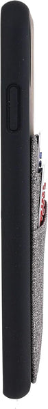 Dockem Silicone Wallet Case for iPhone Xs Max (6.5") – Protective Card Case with Built-in Metal Plate, Black w/Grey