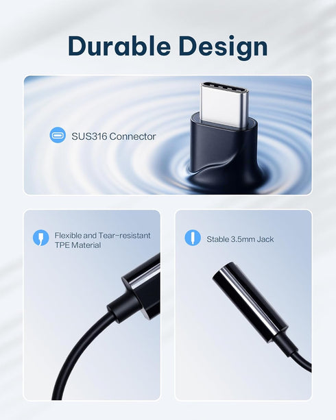 iflytek 3.5mm 5-Language USB-C to Audio Jack Adapter, Tailored Offline Voice Recorder with Playback, Voice to Text