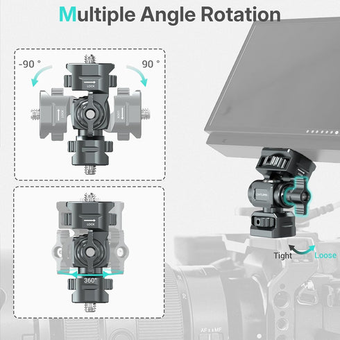 Leaplumin Holder,1/4" 5" 7" 360 &180 Field Monitor Mount Monitor Screw for & Field Monitor Mount Support Swivel Tilt