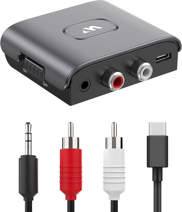 Warrky Bluetooth Audio Receiver for Home Stereo RCA and 3.5mm Audio Jack, Bluetooth