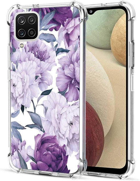 Slim Flexible TPU Case for Galaxy A12 5G, Airbag Bumper Shock Absorption Rubber Soft Silicone Cover for Girls Women