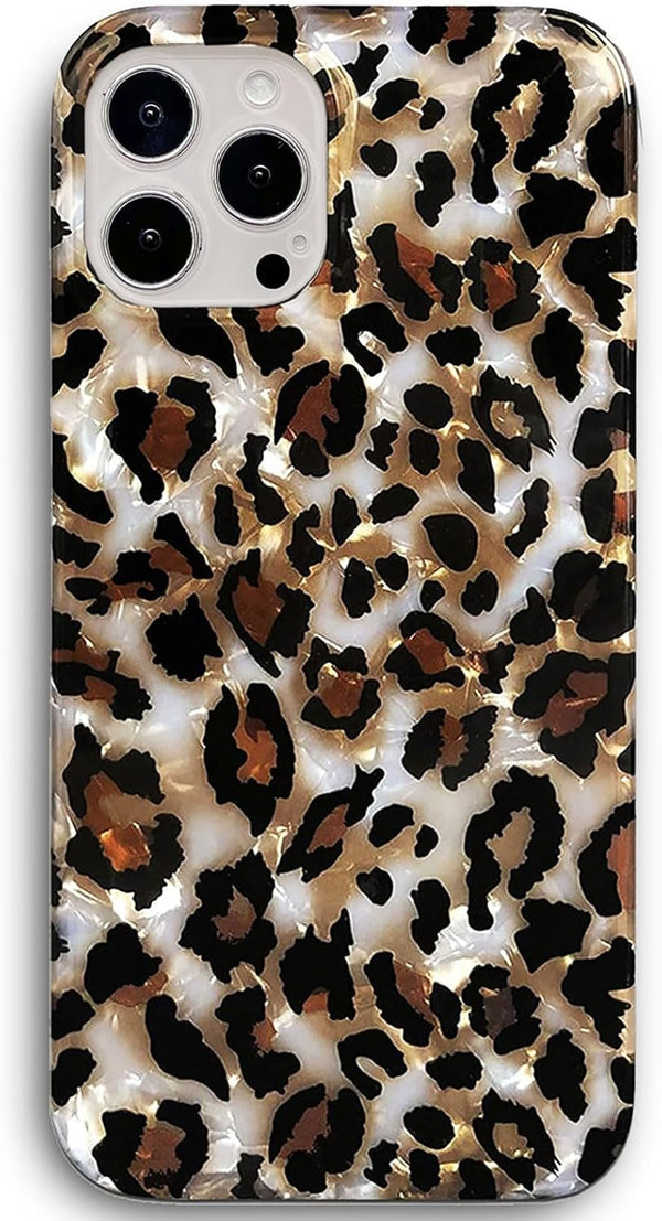 J.west Luxury Sparkle Clear iPhone 11 Pro Case, 5.8-inch Leopard Print Soft Slim TPU Cover for Girls (Bling)