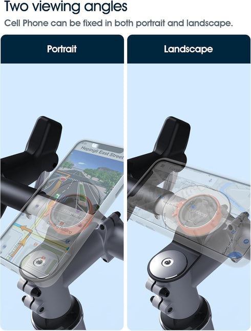 sincetop Bike Phone Mount, Mountain Bicycle Cell Phone Holder, Universal Aluminum Handlebar Stem Phone Clamp, Cycling