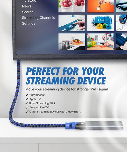 20 4k Ultra Clarity Cables High Speed HDMI Extension Cable - ft - Male to Female Connector HDMI Extender