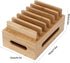 Bamboo Charging Station Rack for Multiple Devices, Universal Docking Station USB Multi-Charger Organizer Compatible