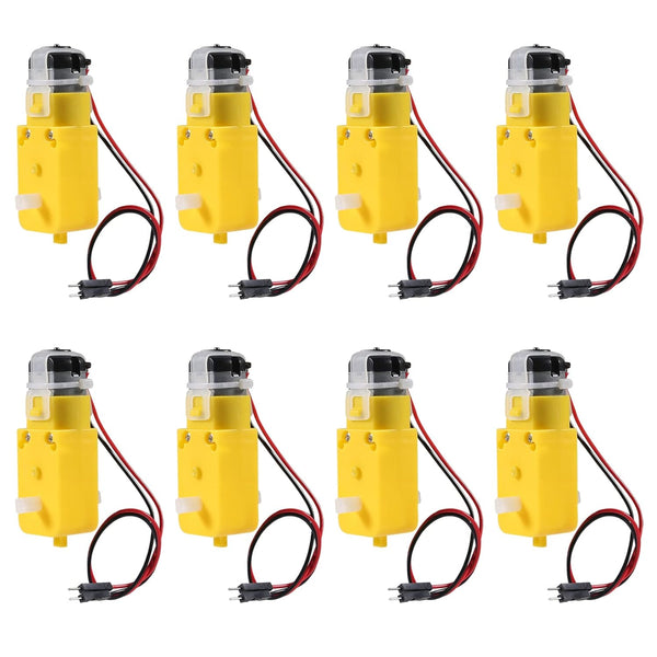 AOICRIE 8PCS DC Electric Gear Motor TT DC 3V-6V Prewired Gear Motor Dual