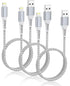 iPhone Charger Cable 2FT, 3Pack USB A to Lightning Braided Short Cable for Fast Charging Compatible with iPhone