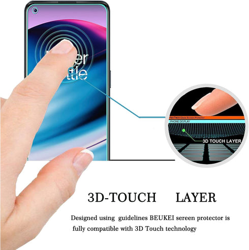 beukei (3 Pack) Compatible for OnePlus Nord N20 5G Screen Protector Tempered Glass,Touch Sensitive,Case Friendly, 9H Hardness
