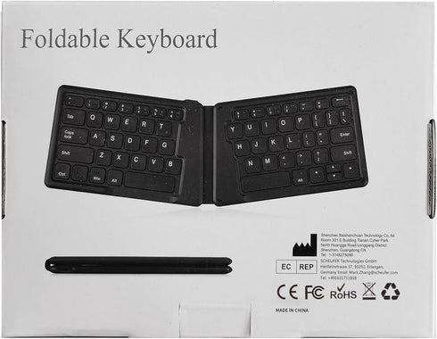 MoKo Foldable Bluetooth Keyboard, Ultra-Thin Rechargeable Portable Wireless Keyboard for Laptop, iPhone, iPad, Gray