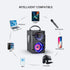 Portable Big Bluetooth Speakers with Light, Wireless with Subwoofer, FM Radio, LED Lights, Booming Bass for Home,