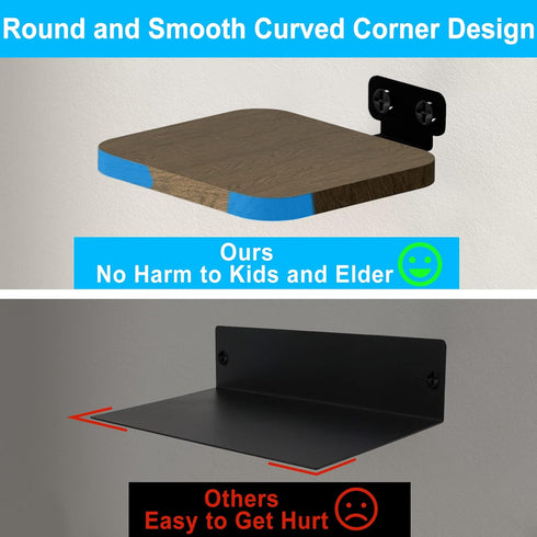 Universal Rear Speaker Wall Mount for Samsung, Roku, Sony, JBL, Vizio, LG - Adjustable Wooden Shelf for Satellite