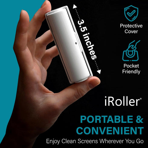 Screen Cleaner by iRoller - Liquid Free iPad Screen Cleaner Roller Tool, Washable & Reusable for Phone, Laptop